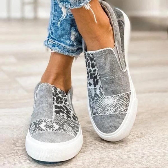 Shoes - LAST ONE 🥳4xHP💝Fun patchwork camp leopard sneakers